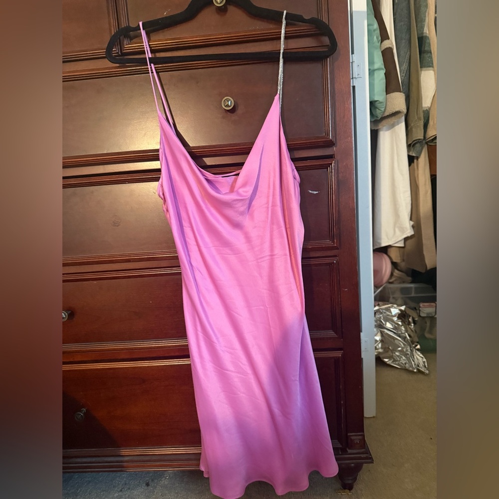 Zara Fuchsia Satin Dress